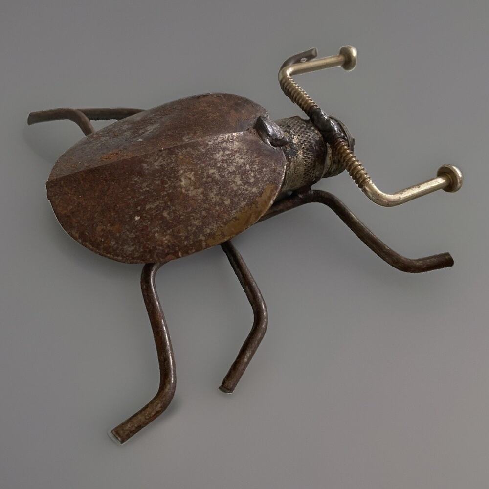 Fantasy Hand Made Insect Metal Sculpture Made From Machined Parts 4"x4"